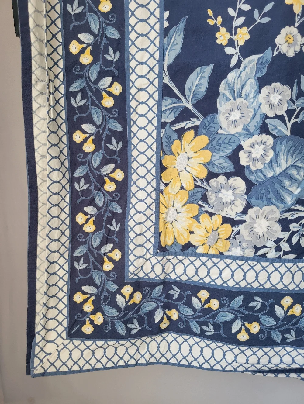 The Company Store Palmeros Floral Tablecloth Blue Yellow 70 x 120